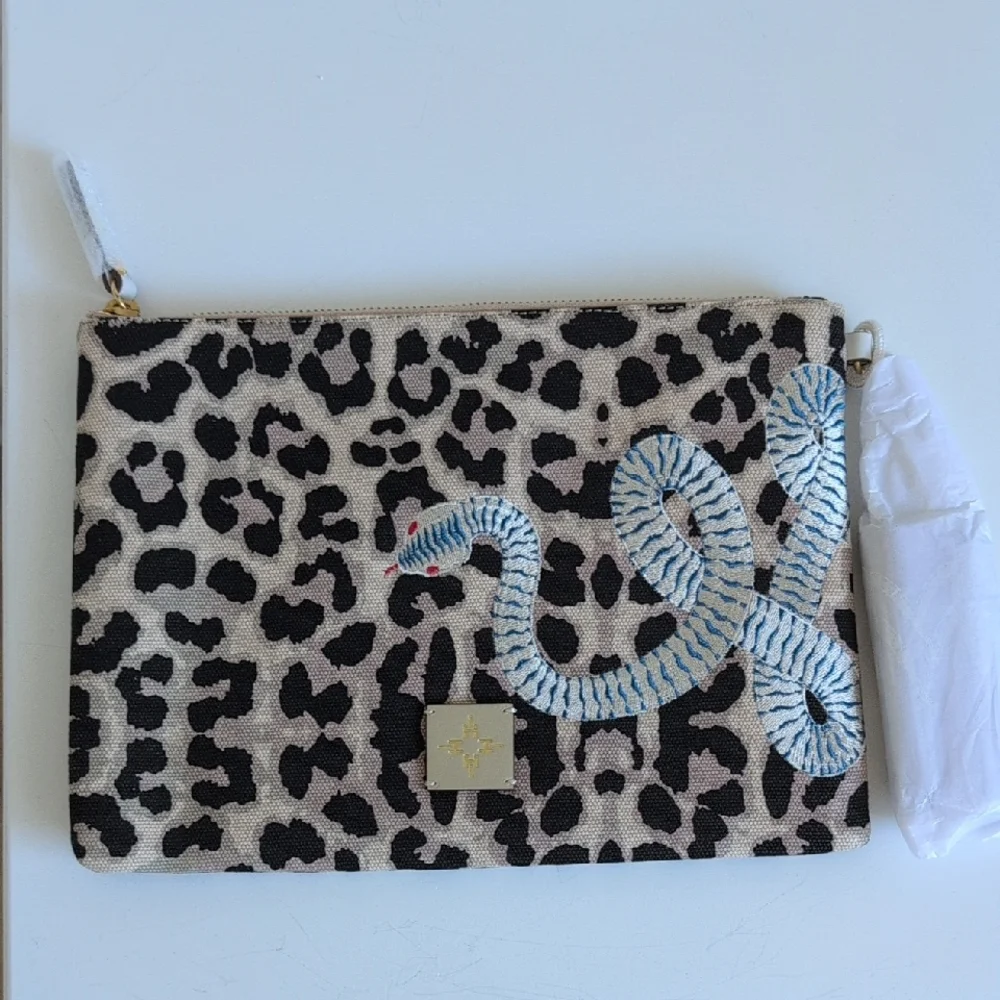 INDIA HICKS Retired "Fortune" Canvas Tote in Sleeping Leopard - Picture 10 of 11